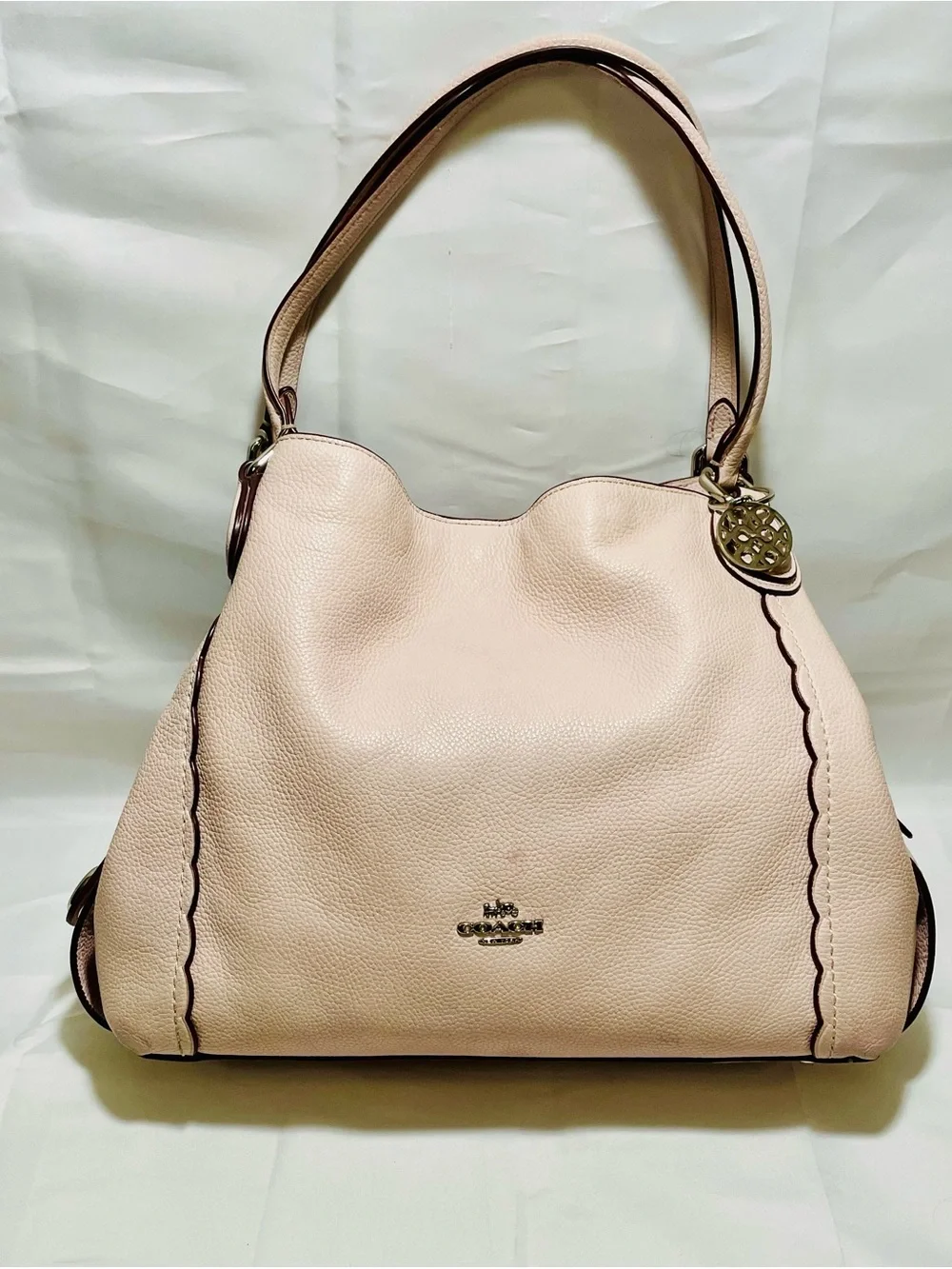 Coach Edie 31 Shoulder Bag with Scalloped Detail & Metal Hangtag